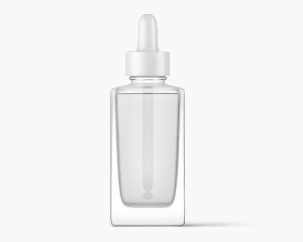 Free Frosted Square Dropper Bottle Mockup2