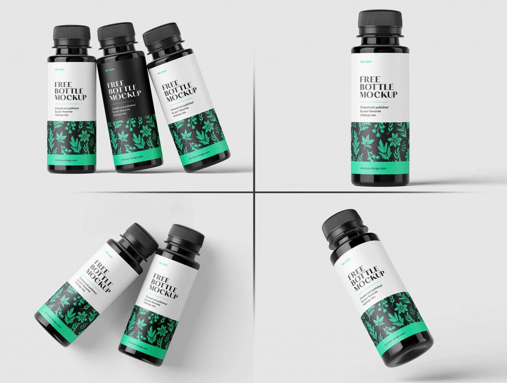 Thin Plastic Bottles Mockup