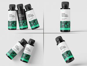 Thin Plastic Bottles Mockup