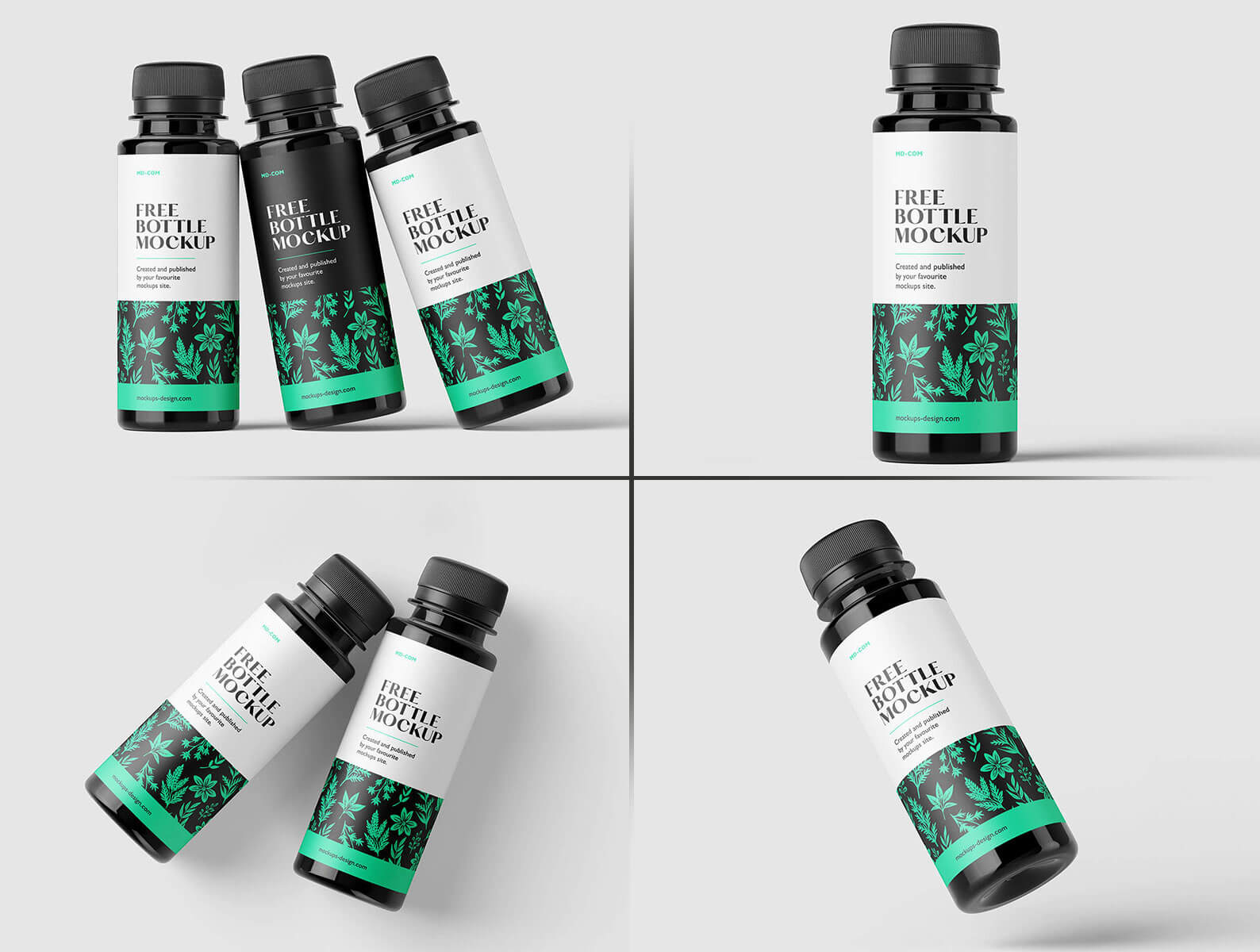 Thin Plastic Bottles Mockup