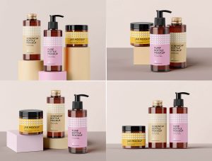 5 Free Cosmetic Bottles & Jar Mockup PSD Files
