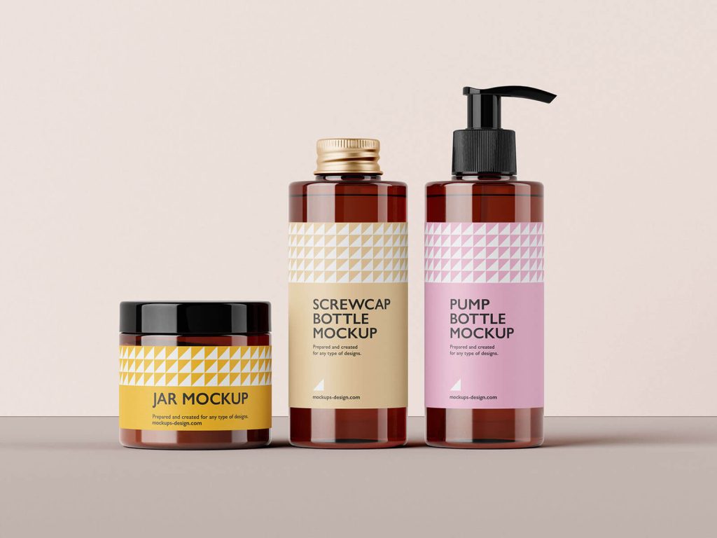 5 Free Cosmetic Bottles & Jar Mockup PSD Files1