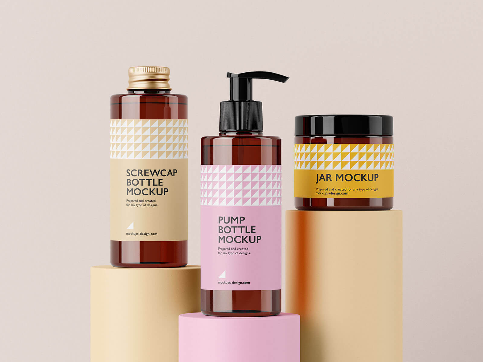 5 Free Cosmetic Bottles & Jar Mockup PSD Files2