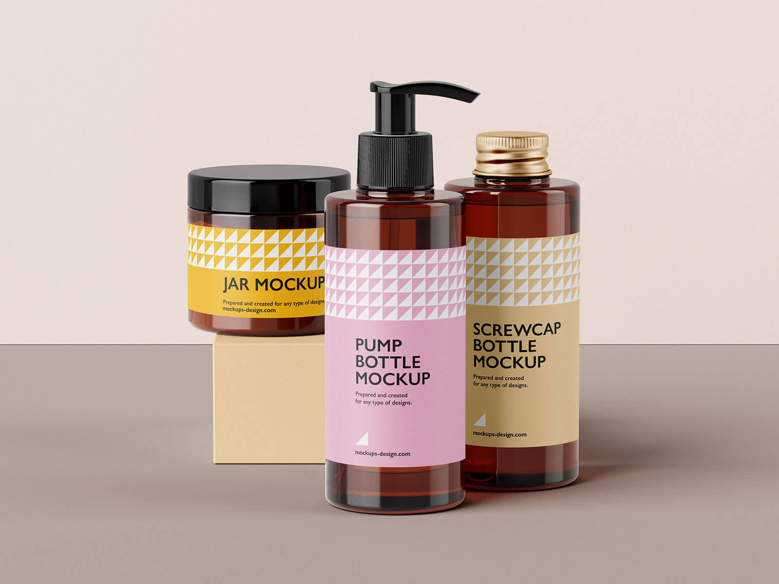 5 Free Cosmetic Bottles & Jar Mockup PSD Files3