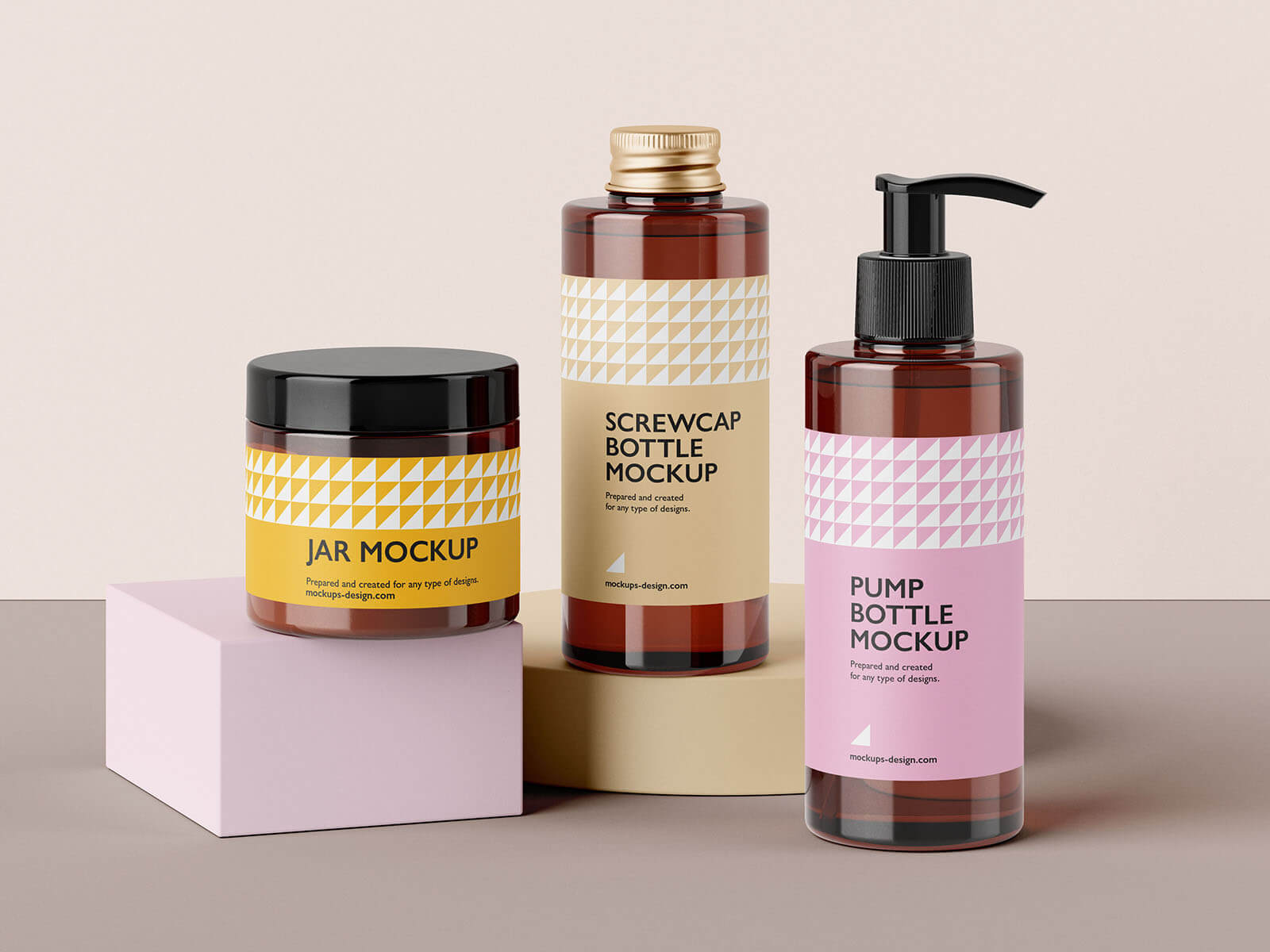 5 Free Cosmetic Bottles & Jar Mockup PSD Files4