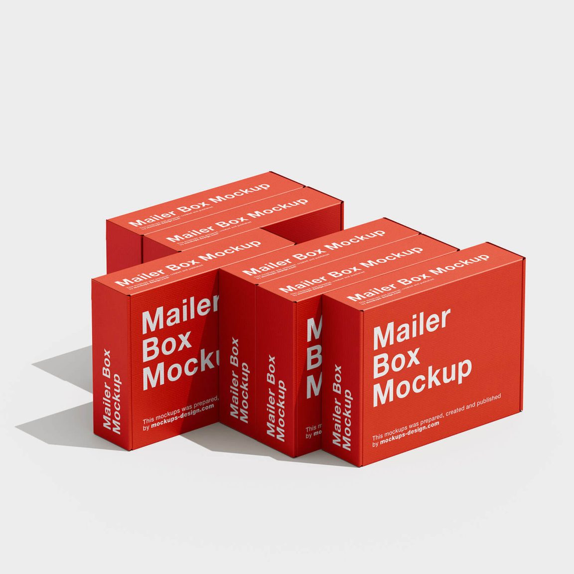 6 Free Stack Of Cardboard Mailer Boxes Mockup PSD Files - PacageMockup