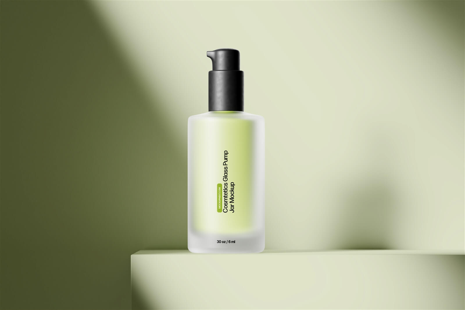 Cosmetics Glass Pump Jar Mockup3