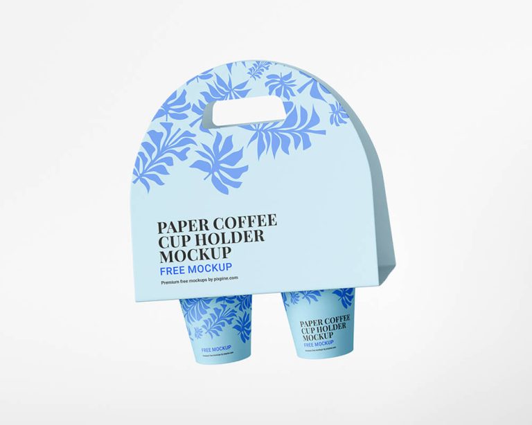 Free Coffee Cup Paper Holder Mockup 1