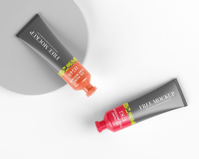 Free Oil Paint Tube Mockup 1