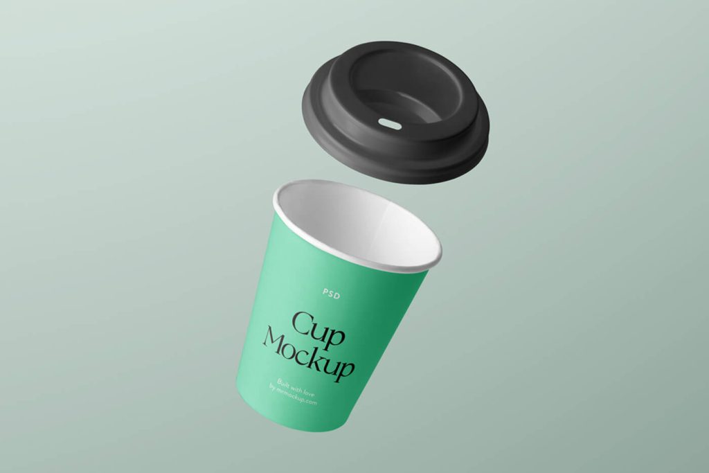 Free Floating Coffee Cup Mockup PSD1