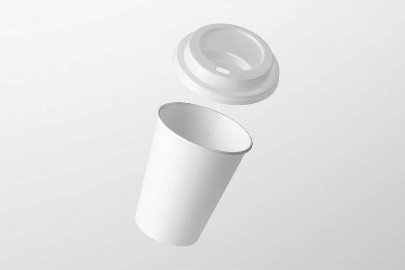 Free Floating Coffee Cup Mockup PSD2