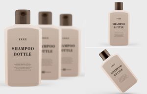 Free Plastic Shampoo Bottle Mockup Set PSD