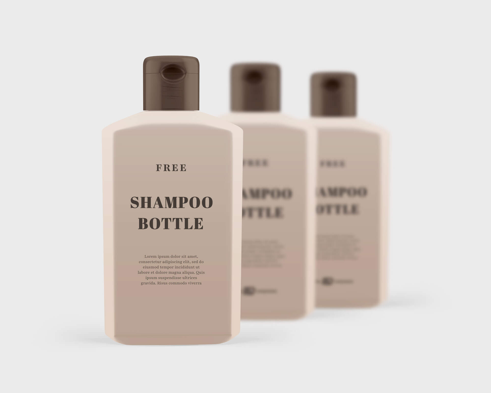 Free Plastic Shampoo Bottle Mockup Set PSD3