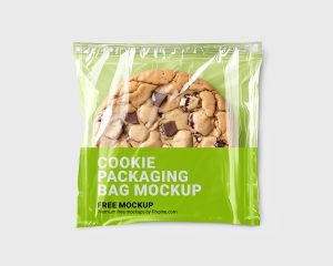 Free Clear Cellophane Cookie Packaging Bag Mockup 1