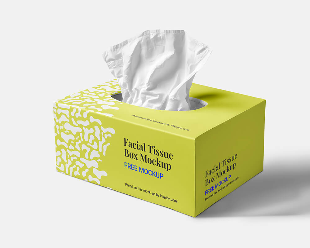 Free Facial Tissue Box Mockup 1