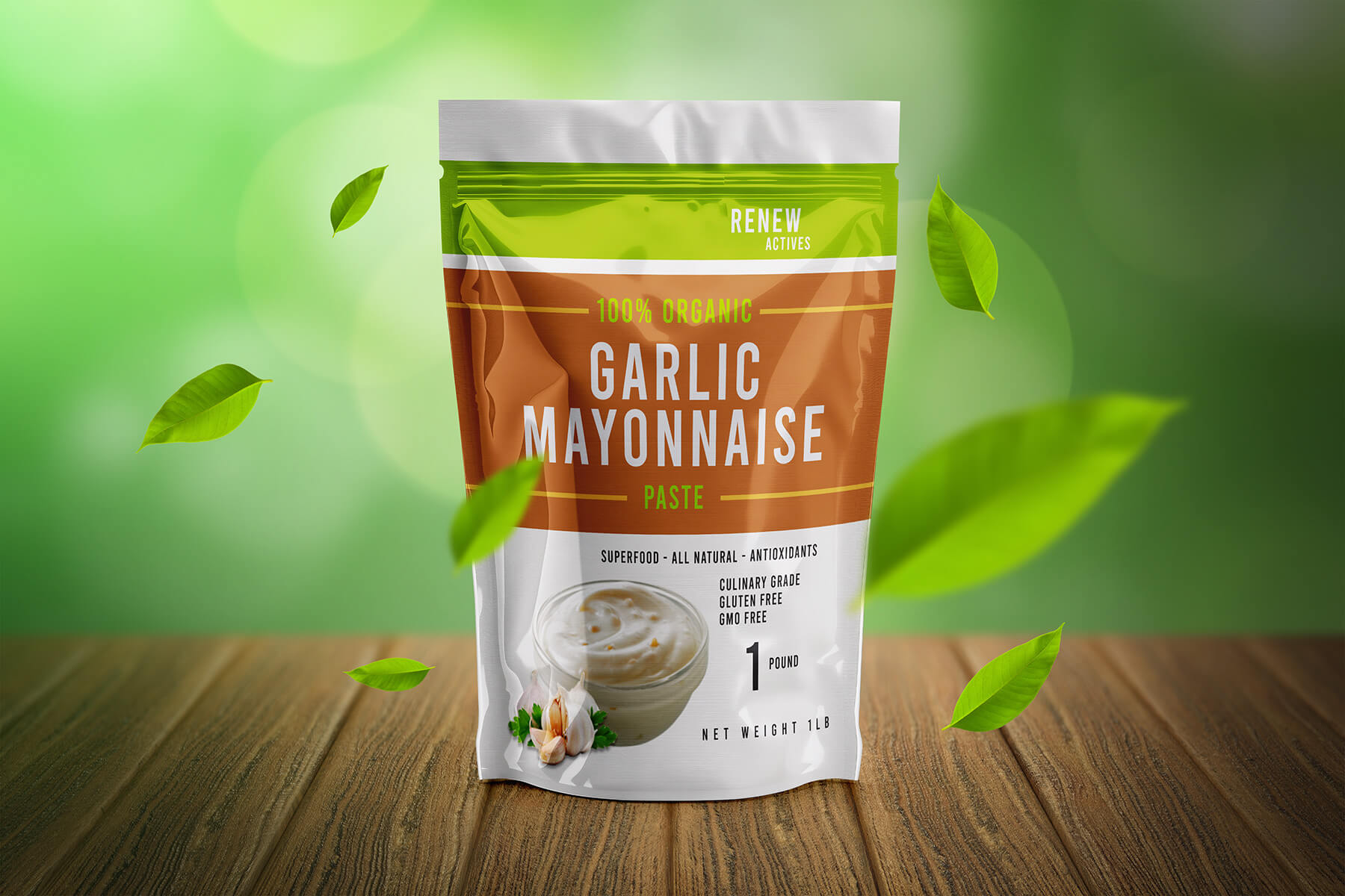 Free Realistic Glossy Stand Up Pouch Mockup PSD 1