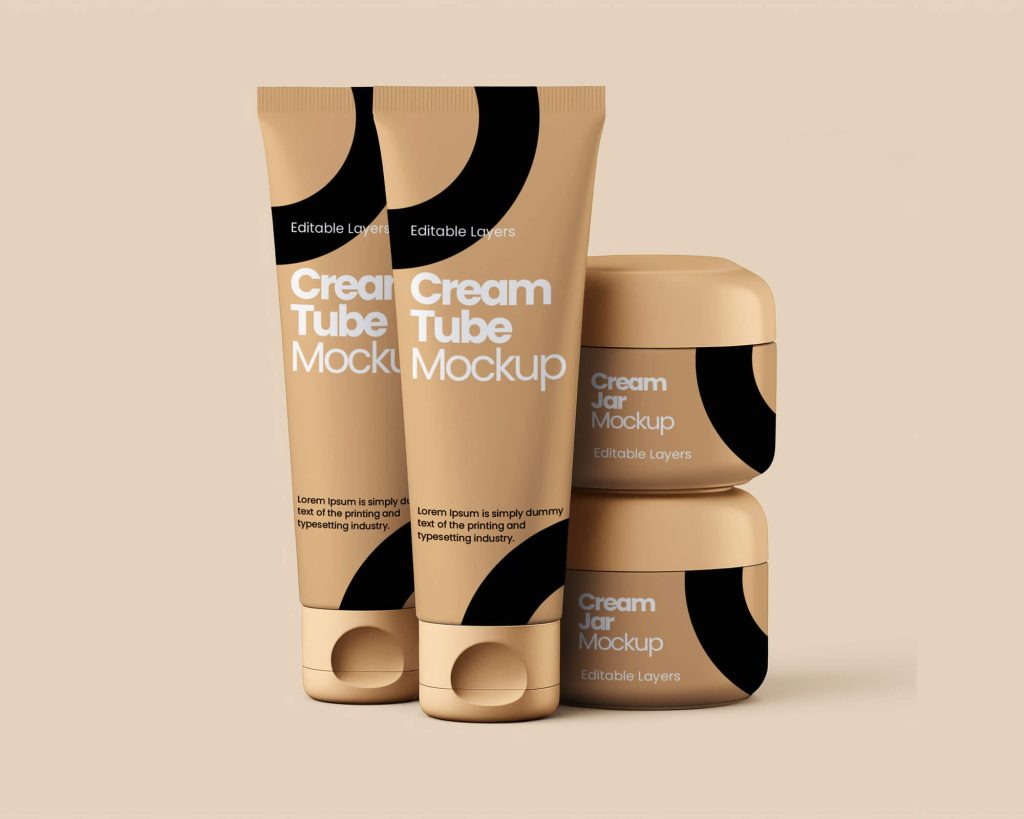 Free Cosmetic Tube Jar Mockup PSD - PacageMockup