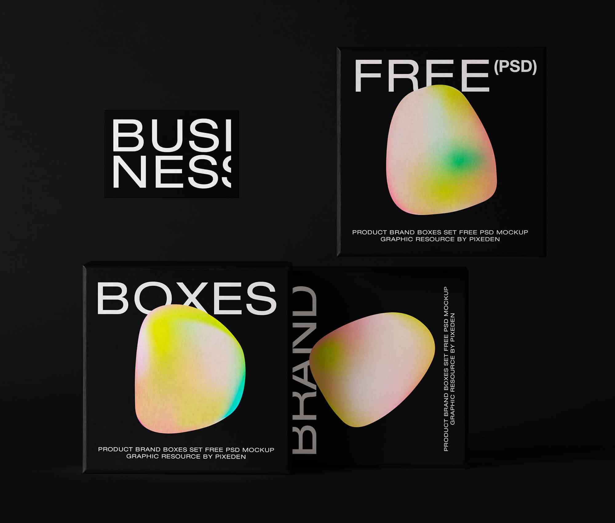 Free Product Box Packaging Mockup PSD