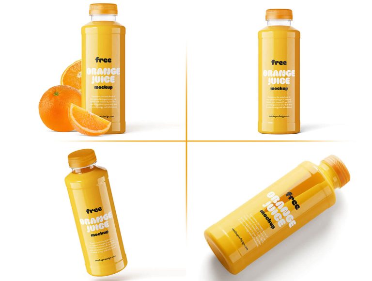 Orange Juice Bottle Mockup