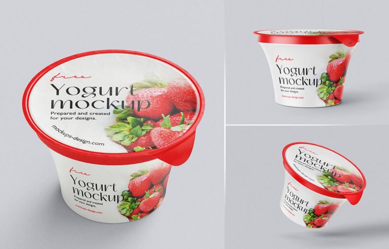 Free Milk Cream / Yogurt Mockup PSD Set