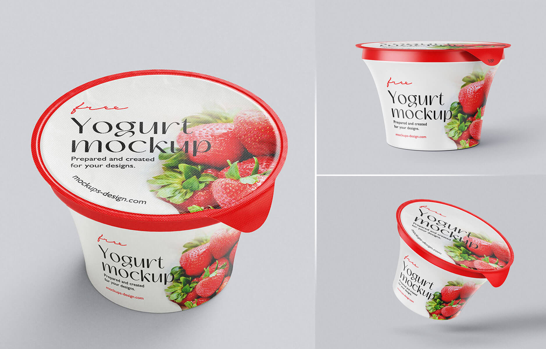 Free Milk Cream / Yogurt Mockup PSD Set