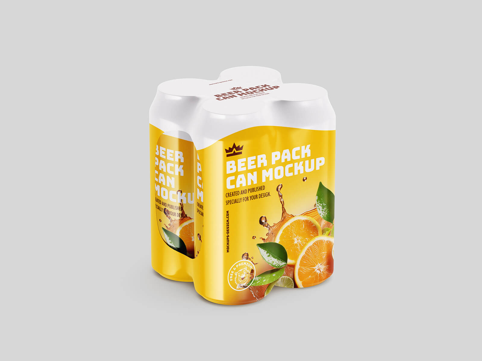 Free Beverage 4 Pack Shrink Wrap Film Mockup PSD Set