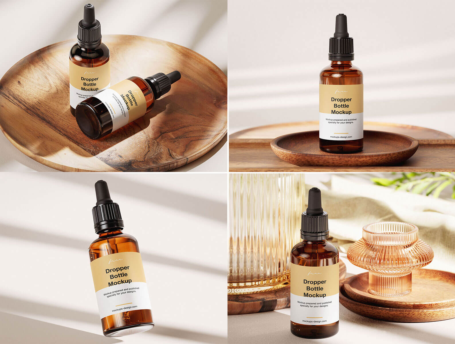 Free Amber Dropper Bottle Mockup PSD1
