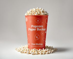 Free Popcorn Paper Bucket Mockup 1