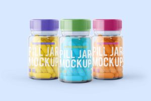 Glass Pill Bottle Mockup1