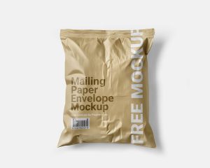 Free Mailing Kraft Paper Envelope Bag Mockup PSD
