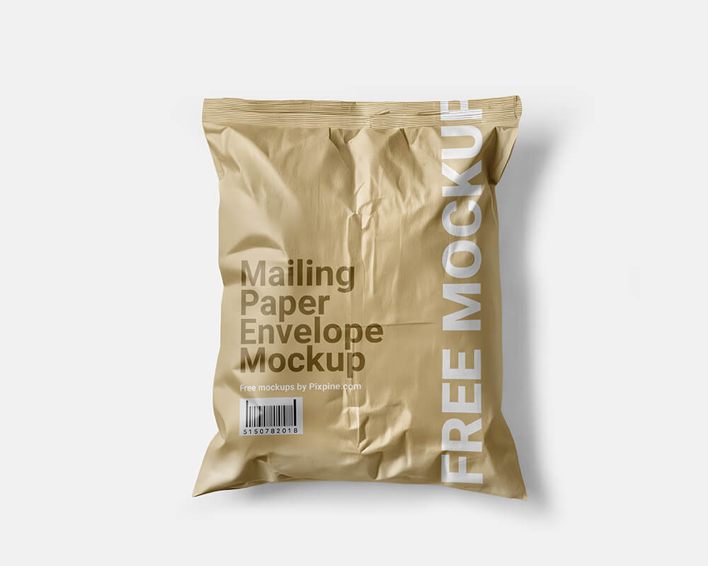 Free Mailing Kraft Paper Envelope Bag Mockup PSD