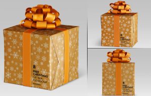 Free 2024 Christmas Gift Box Mockup PSD Set