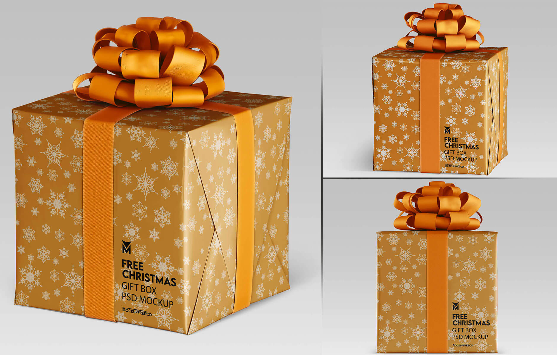 Free 2024 Christmas Gift Box Mockup PSD Set