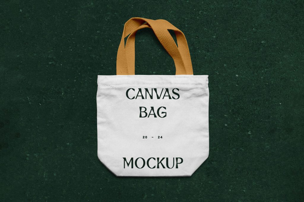 Free Laying Canvas Bag Mockup PSD