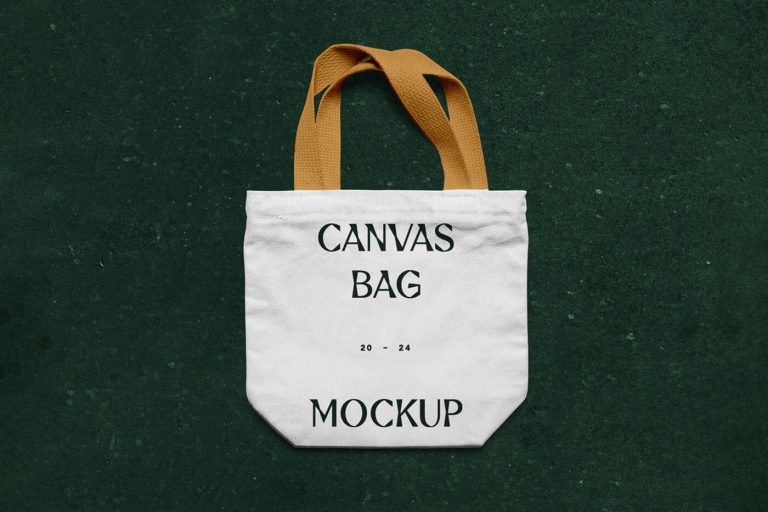 Free Laying Canvas Bag Mockup PSD