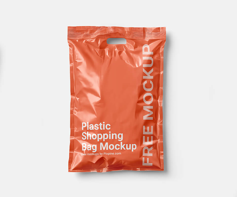 Free Plastic Shopping Bag Mockup PSD