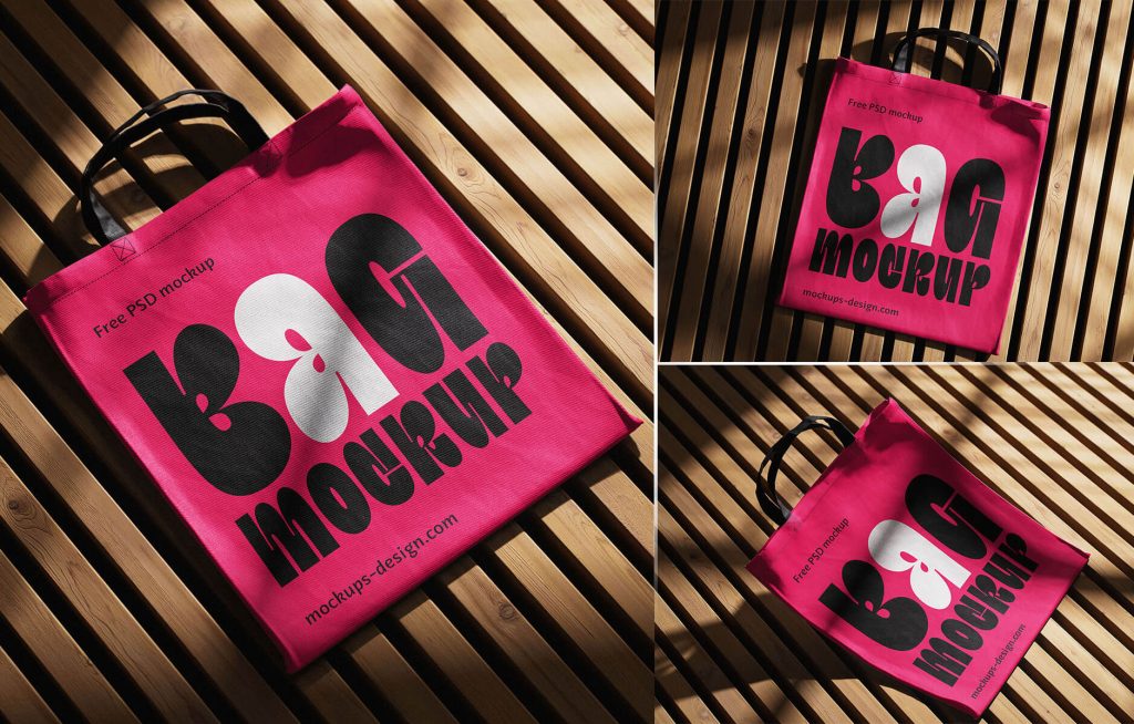 ]3 Free Canvas Tote Shopping Bag Mockup PSD Files