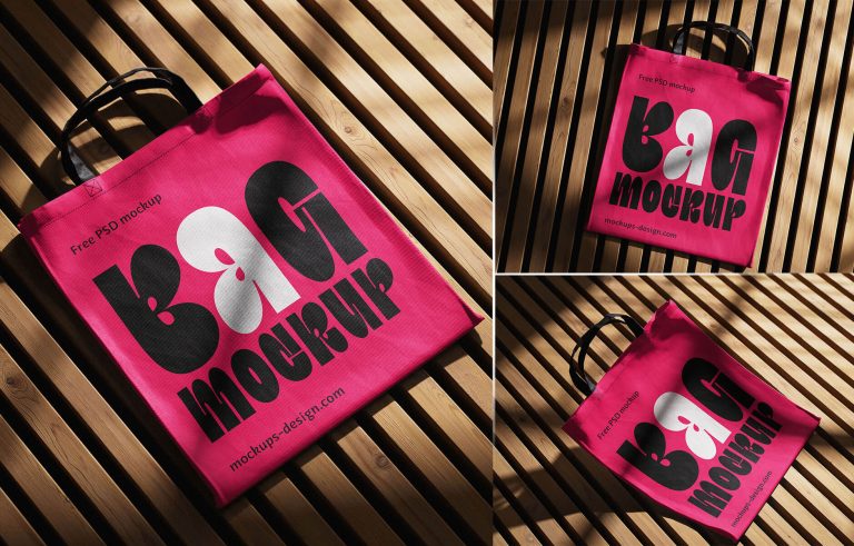 ]3 Free Canvas Tote Shopping Bag Mockup PSD Files