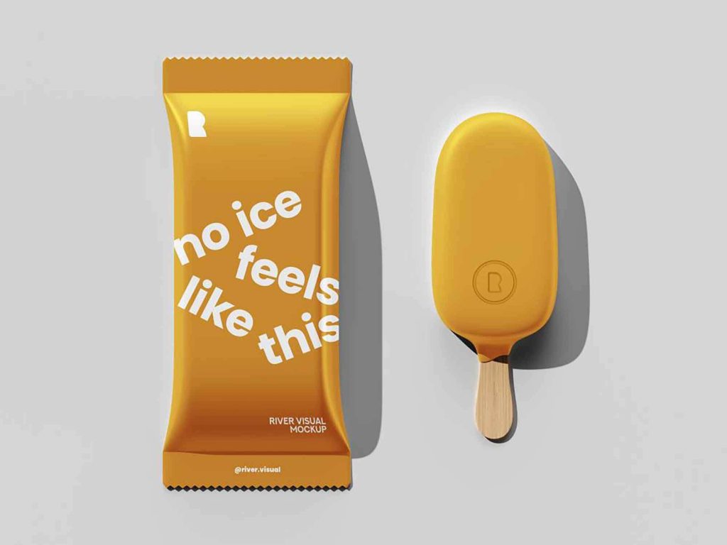 Free Ice Cream Bar Package Mockup