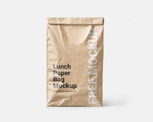 Free Lunch Paper Bag Mockup