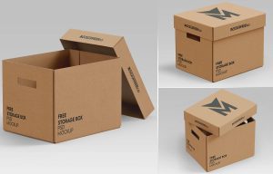 Free Storage Box PSD Mockup