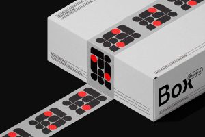 Free Transparent Packing Duct Tape On Parcel Box Mockup PSD