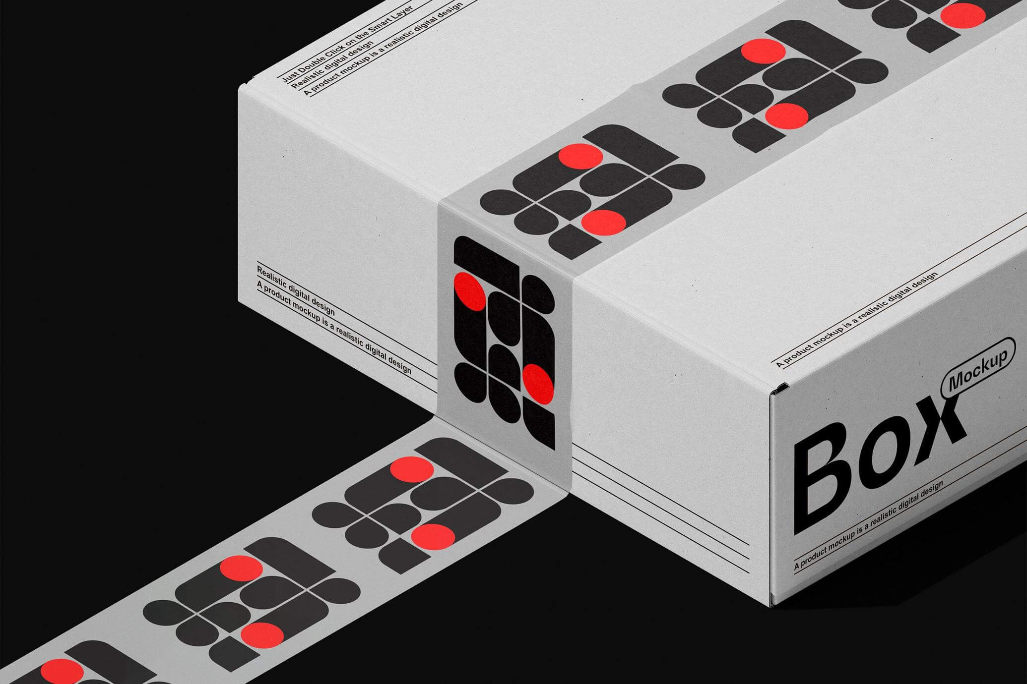 Free Transparent Packing Duct Tape On Parcel Box Mockup PSD