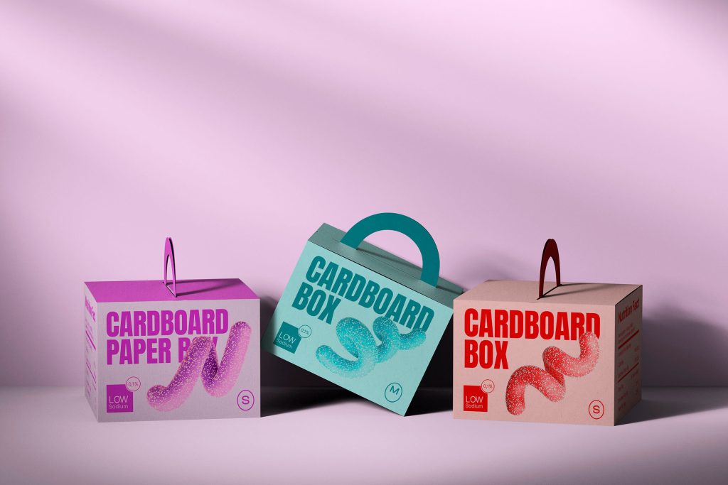 Free Cardboard Box Front View Mockup PSD
