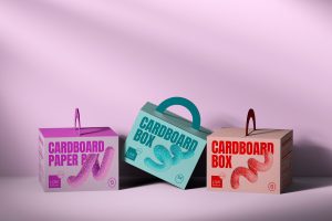 Free Cardboard Box Front View Mockup PSD
