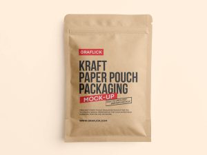 Free Kraft Paper Pouch Sachet Mockup PSD