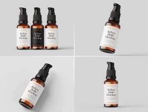 5 Free Airless Pump Bottle Mockup PSD Files