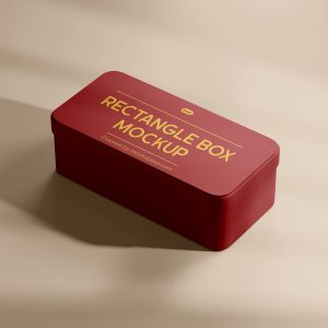 Free Rectangle Metal Elegant Box Mockup