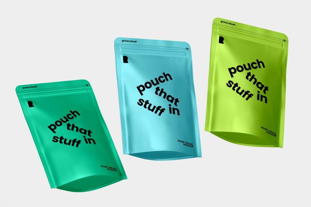 Free Standing Pouch Mockups PSD