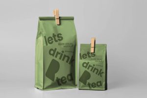 Free Tea Pouch Packaging Mockup PSD